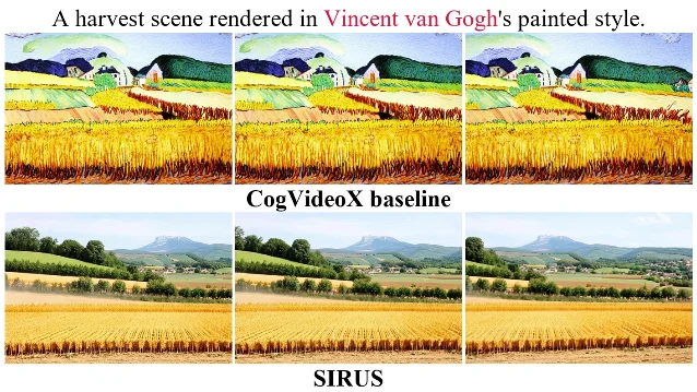 SIRUS 在 Van Gogh style 上的定性对比