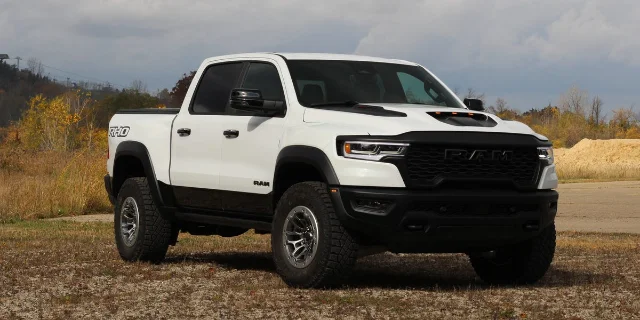 White Ram 1500 RHO pickup truck parked outdoors