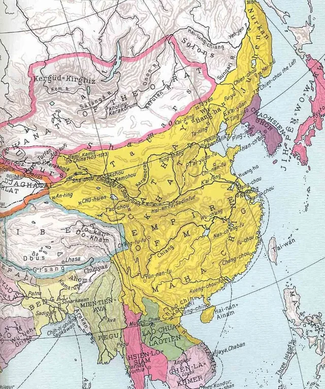 Map of the Ming Empire around 1415
