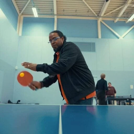 People playing table tennis during a Sport in Mind session