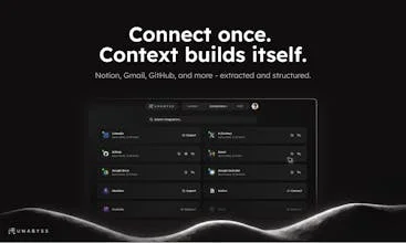 Unabyss 连接管理界面,「Connect once. Context builds itself.」