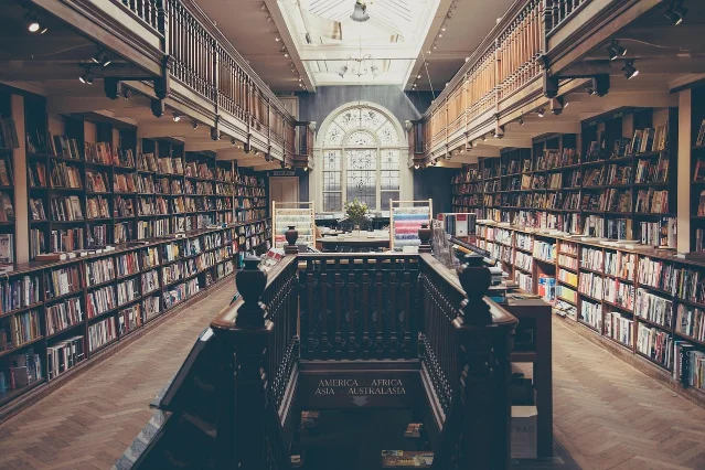 Books and research materials in a university library