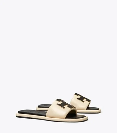 Tory Burch Double T Sport Slide in New Cream and Black with gold logo — $200 original, $105 after extra 25% auto-applied at checkout