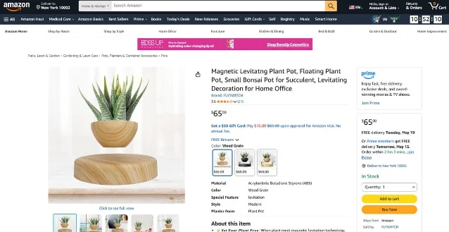 Levitating succulent planter with magnetic floating base — AutoDS #1 June 2026 dropshipping pick