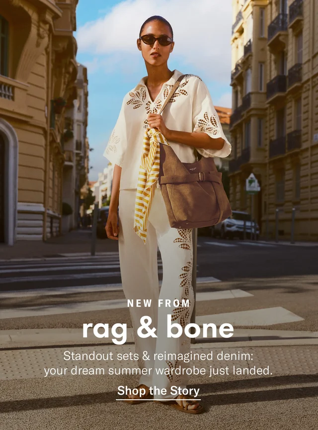 Shopbop June 2026 homepage hero featuring rag &amp; bone summer collection