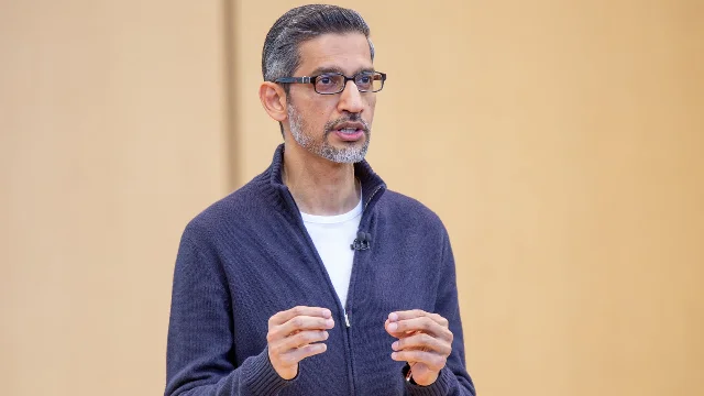 Sundar Pichai speaking at Google I/O 2026