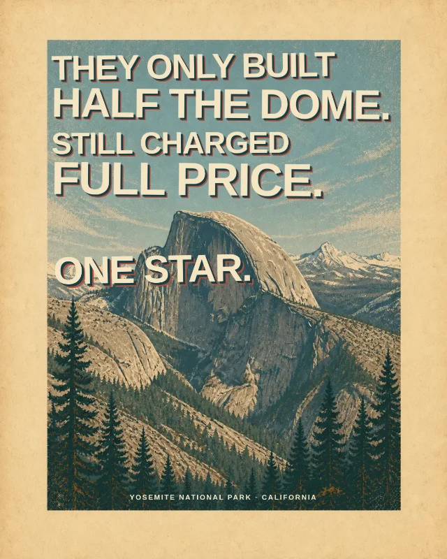 They only built half the dome. Still charged full price. One star.