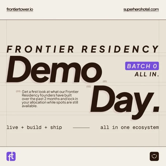Frontier Residency Demo Day event cover — graphic with Frontier Tower branding