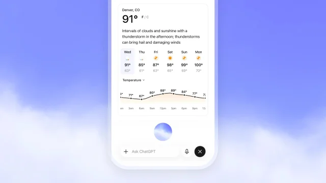 ChatGPT Voice 显示天气卡片
