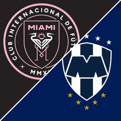 Inter Miami and Monterrey crests on the official match graphic