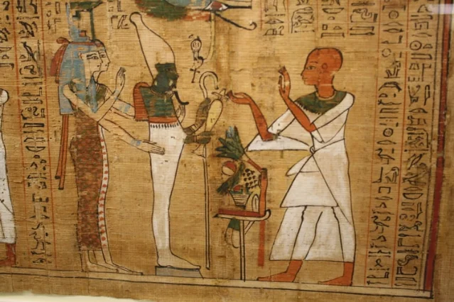 A page from the Book of the Dead of Aaneru, Thebes, Third Intermediate Period, XXI Dynasty, c. 1070-946 BCE, Egyptian Museum, Turin