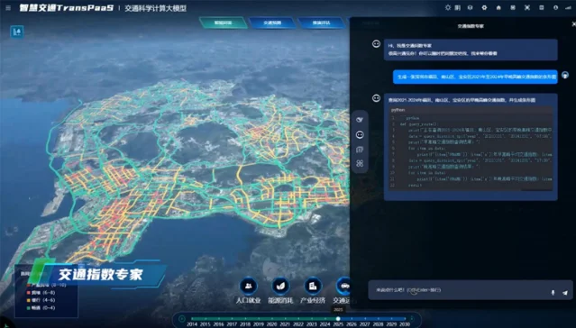 深城交官网展示的 TransPaaS 交通科学计算大模型界面