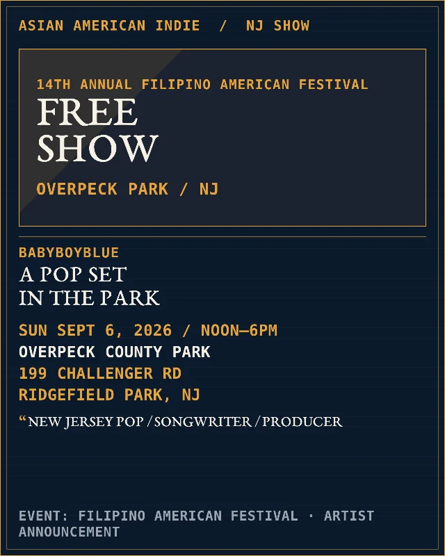 BABYBOYBLUE at Overpeck Park: a free show on September 6
