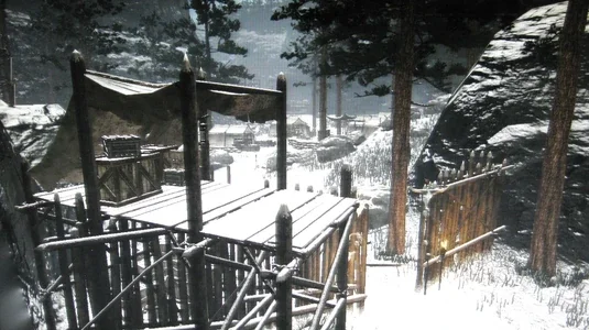 科基尼营地,RDR1 中达奇·范德林德的最后据点,雪天全景