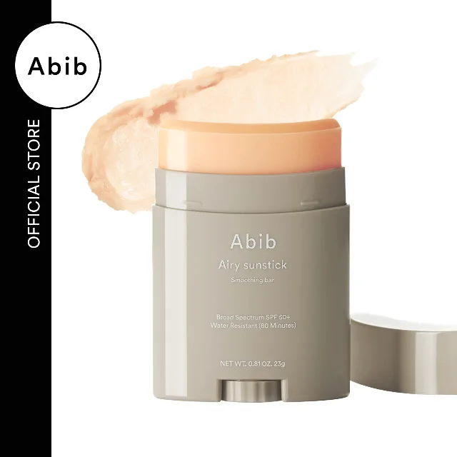 Abib Airy Sunstick SPF50+ open cap showing the solid stick applicator