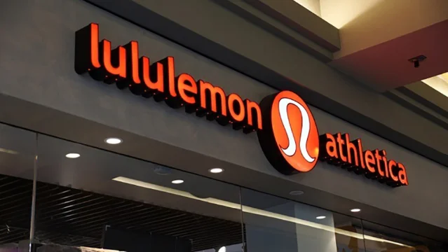 Lululemon storefront with branded signage after guidance cut