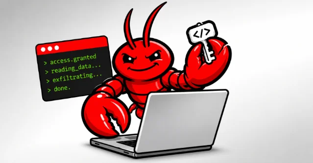 OpenClaw AI 智能体遭受钓鱼劫持攻击示意