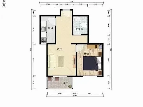 惠博嘉园一室一厅低分辨率室内图 7