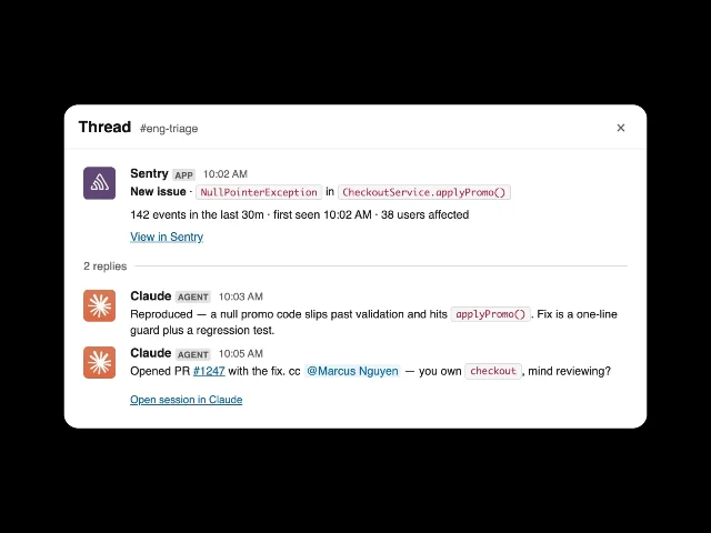 Claude Tag engineering triage example