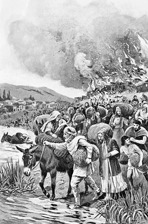 Illustration of the burning of Sardis during the Ionian Revolt, 498 BC