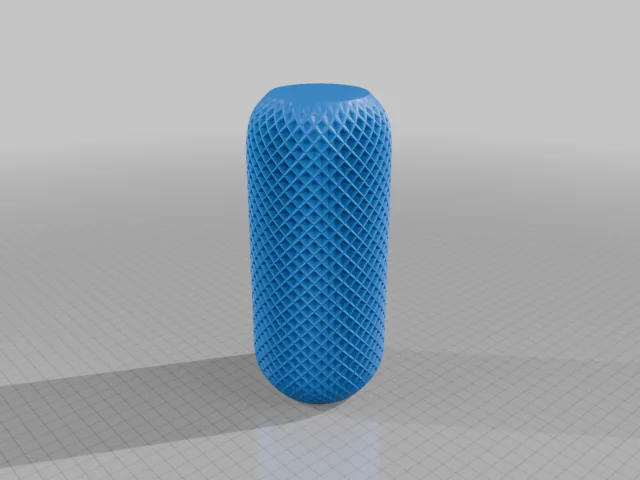 CAD render showing the full knurled diamond-pattern geometry