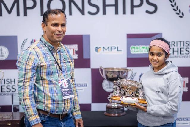 Bodhana Sivanandan with the British Women's Championship trophy