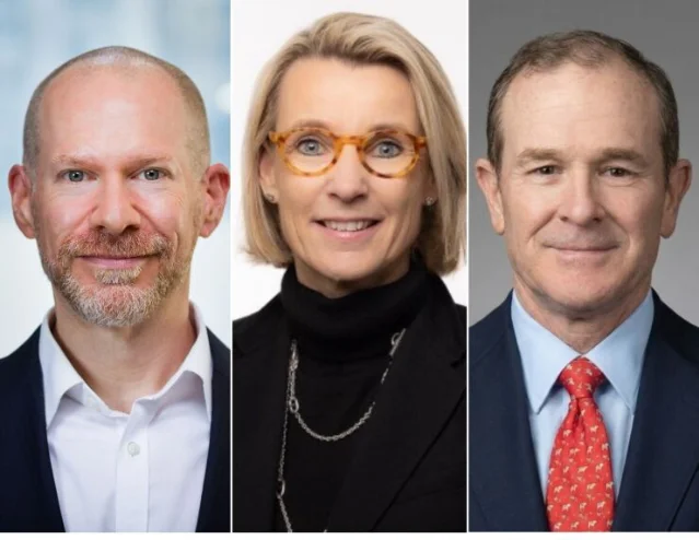 JPMorgan co-heads composite: Jared Kaye, Dorothee Blessing, and Kevin Foley