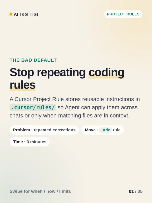 Cursor Project Rules: stop repeating your codebase conventions