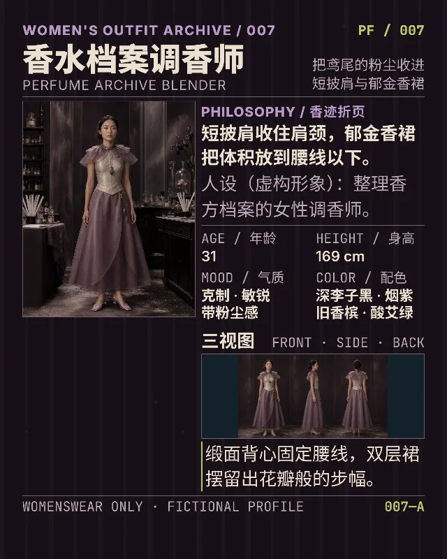 香水档案调香师：把鸢尾粉尘收进短披肩与郁金香裙