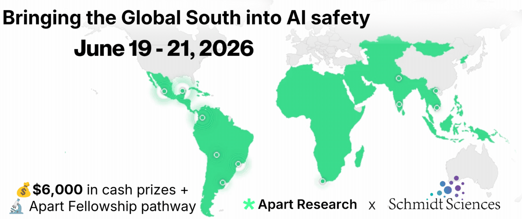Global South AI Safety Hackathon — 734 sign-ups, 8 hubs across Latin America, Africa, and Asia