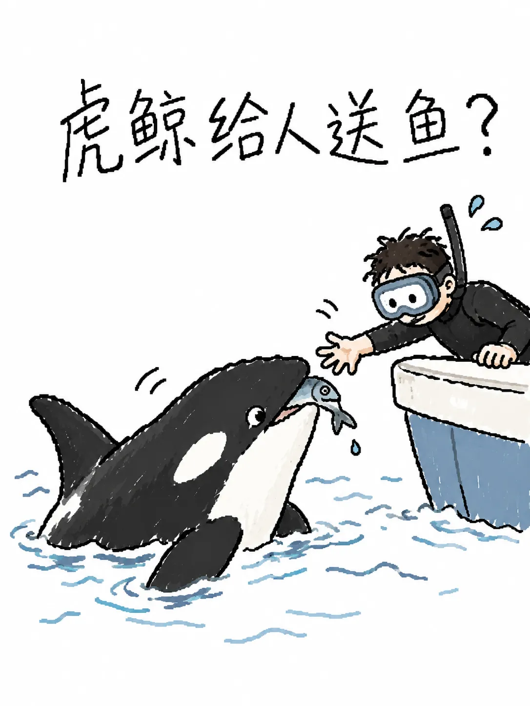 虎鲸给人送鱼？