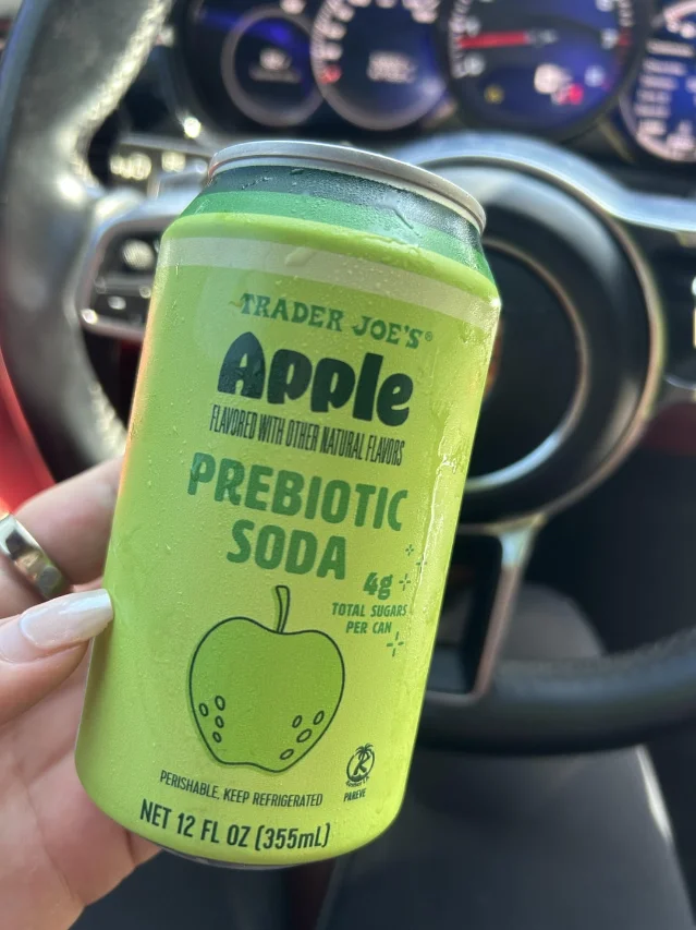 Trader Joe's Apple Prebiotic Soda slim can