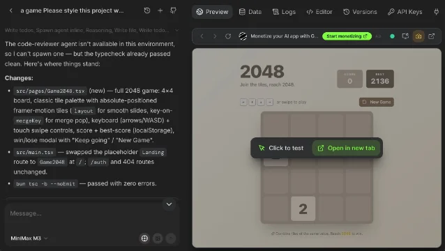Freebuff Web 的 agent 与实时预览界面