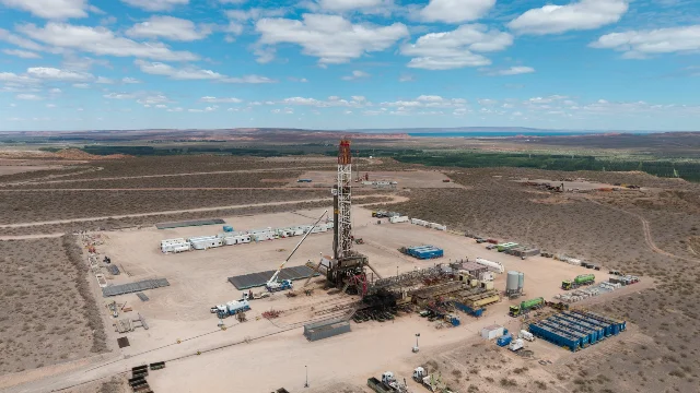 Vaca Muerta drilling pad in Argentina's Neuquén Basin, where Vista Energy operates 374 producing wells