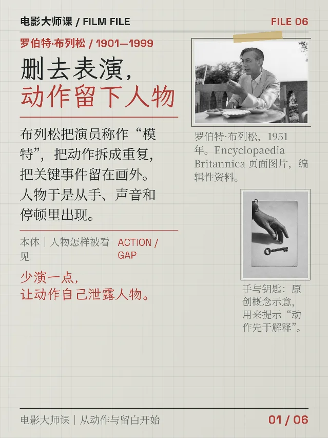 每天了解一个电影大师｜布列松：删去表演，动作留下人物