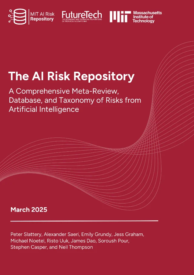 AI Risk Repository preprint cover