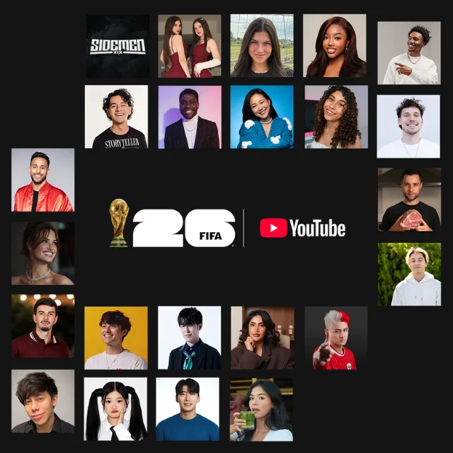 YouTube's World Cup creator roster graphic