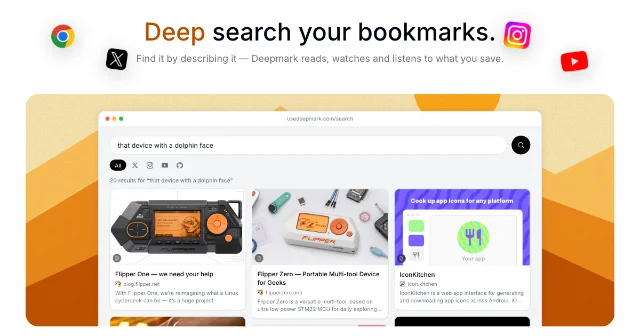 Deepmark 官方演示中的内容搜索界面