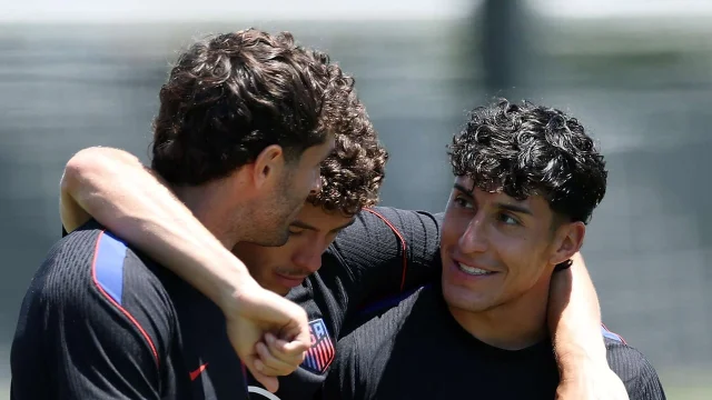 USMNT players in training