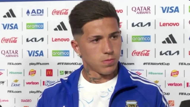Enzo Fernández speaking before Argentina vs Austria