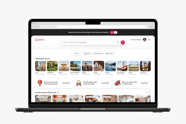 Airbnb 首页开启 AI 搜索后的界面