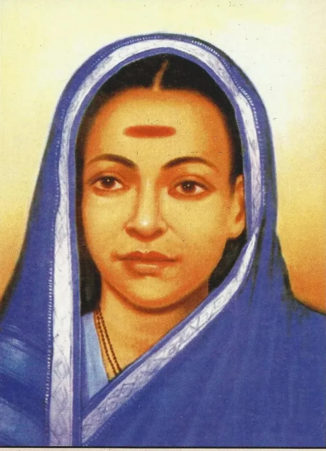 Portrait-style image of Savitribai Phule