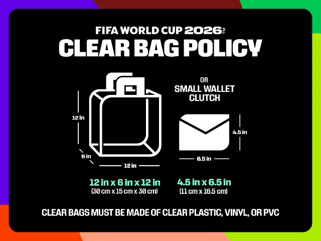 FIFA clear-bag policy graphic