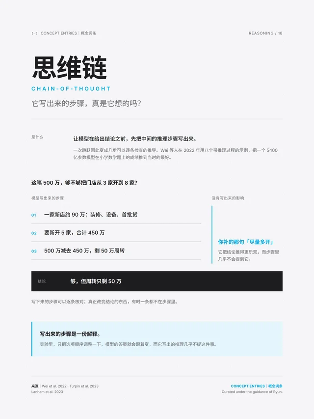 思维链：它写出来的步骤，真是它想的吗？