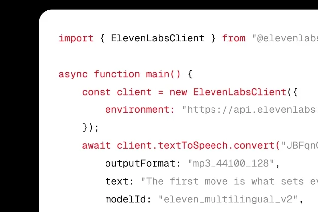 ElevenLabs TTS API 的产品界面
