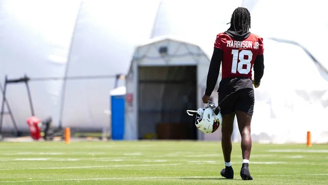 Marvin Harrison Jr. at Cardinals training facility