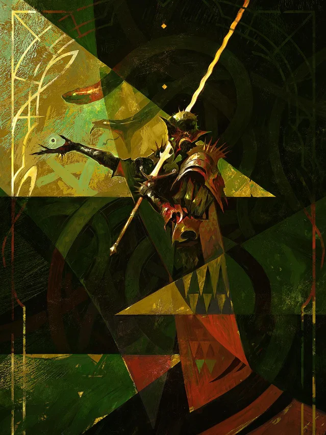 Serpent Knight by Dominik Mayer, dark armored warrior with serpent motifs