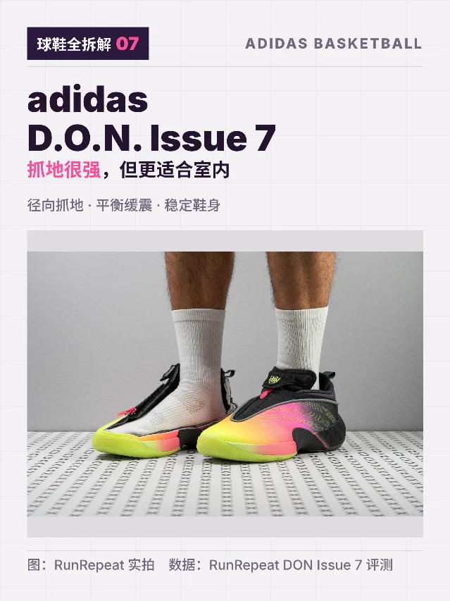 adidas D.O.N. Issue 7：抓地很强，但更适合室内