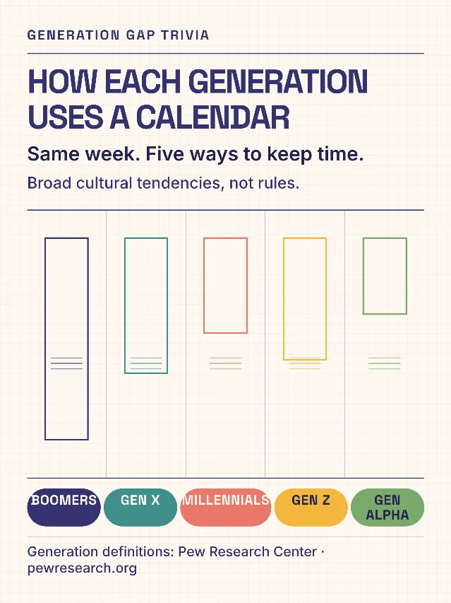 How Each Generation Uses a Calendar