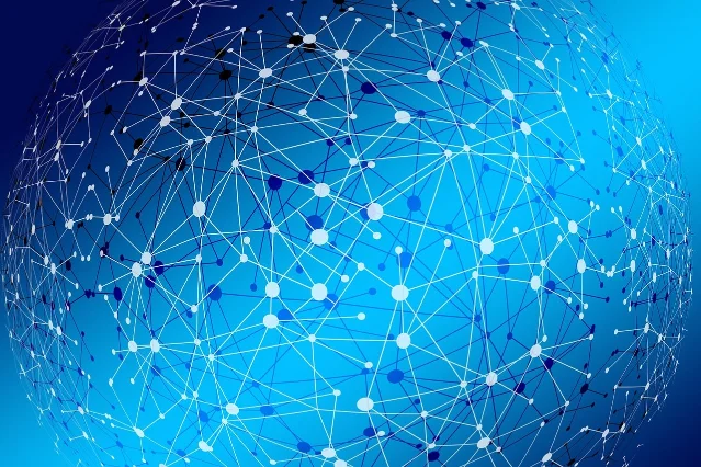 Digital network of interconnected nodes, representing complex multi-agent topology